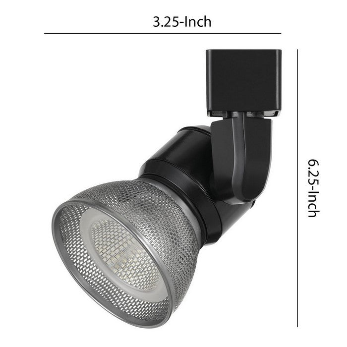 Metal Frame LED Track Fixture with Mesh Shade, Black and Silver