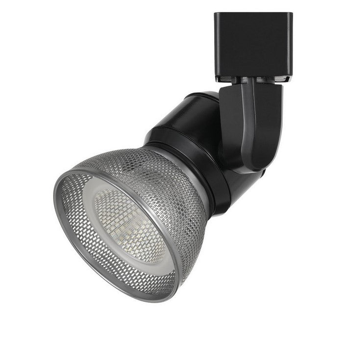 Metal Frame LED Track Fixture with Mesh Shade, Black and Silver