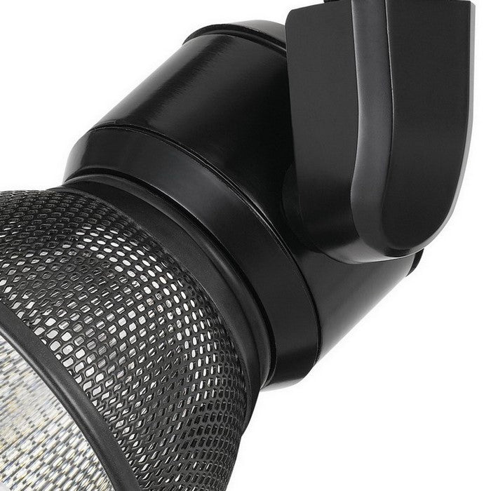 Metal Frame LED Track Fixture with Mesh Shade, Black and Gray