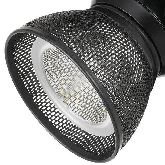 Metal Frame LED Track Fixture with Mesh Shade, Black and Gray