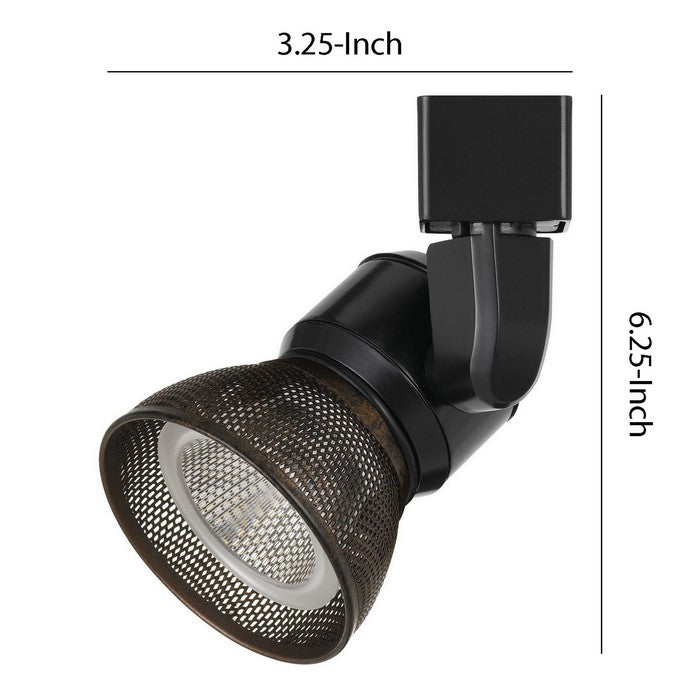 Metal Frame LED Track Fixture with Mesh Shade, Black and Bronze