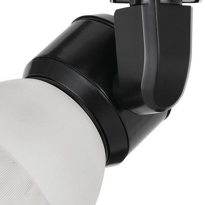 Metal and Frosted Polycarbonate LED Track Fixture, White and Black