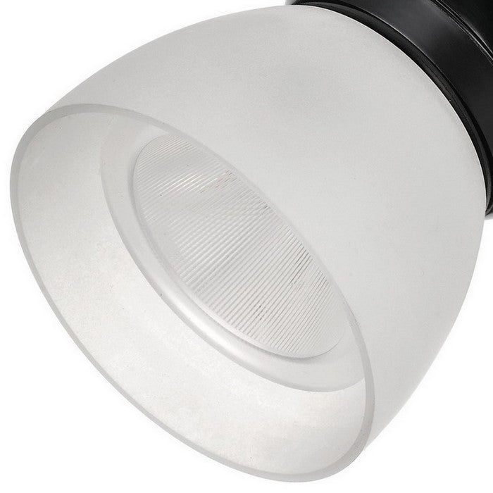 Metal and Frosted Polycarbonate LED Track Fixture, White and Black