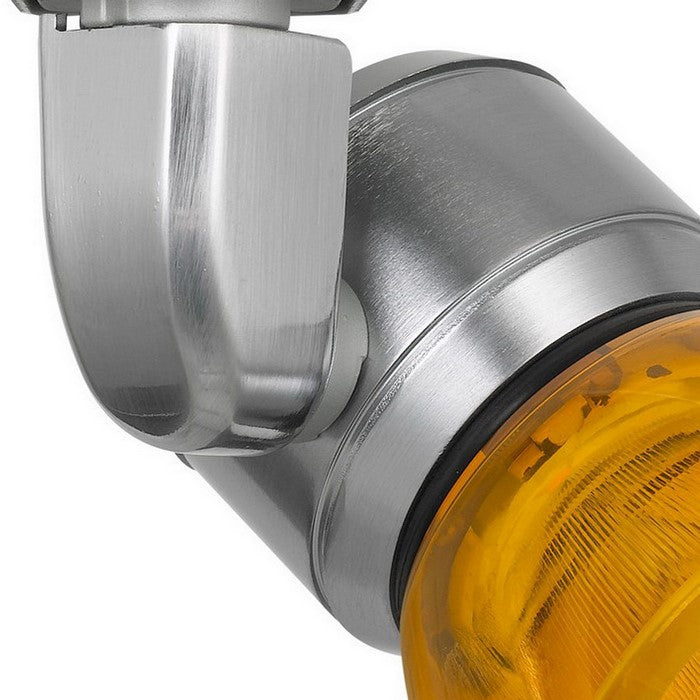 Metal and Clear Polycarbonate LED Track Fixture, Silver and Yellow