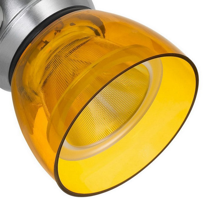 Metal and Clear Polycarbonate LED Track Fixture, Silver and Yellow
