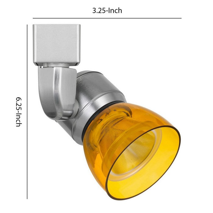 Metal and Clear Polycarbonate LED Track Fixture, Silver and Yellow