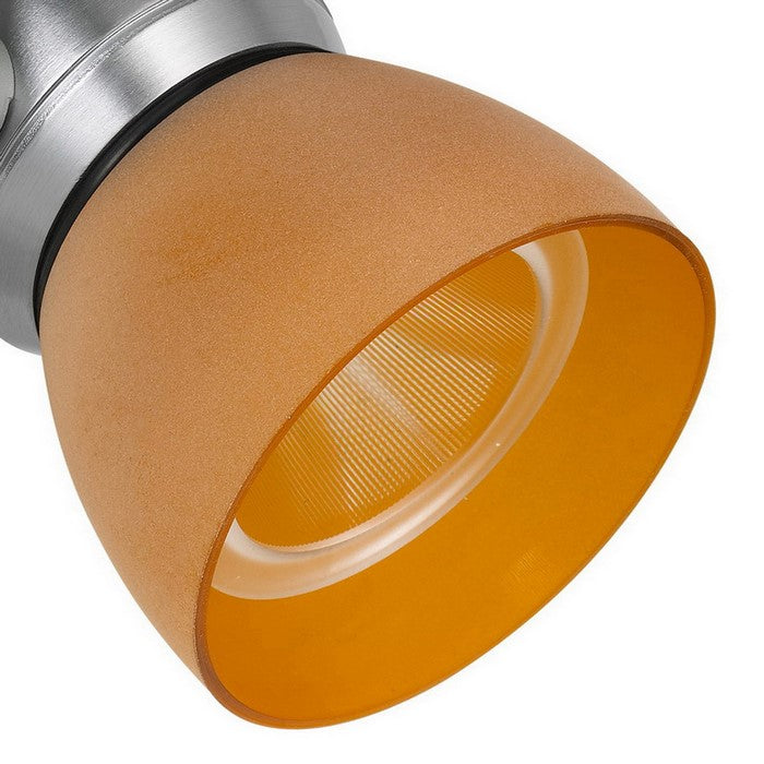 Metal and Frosted Polycarbonate LED Track Fixture, Silver and Yellow