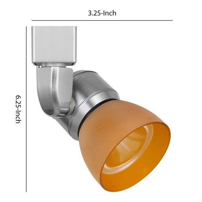 Metal and Frosted Polycarbonate LED Track Fixture, Silver and Yellow