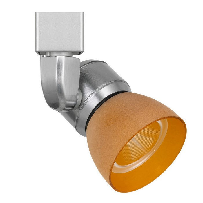 Metal and Frosted Polycarbonate LED Track Fixture, Silver and Yellow