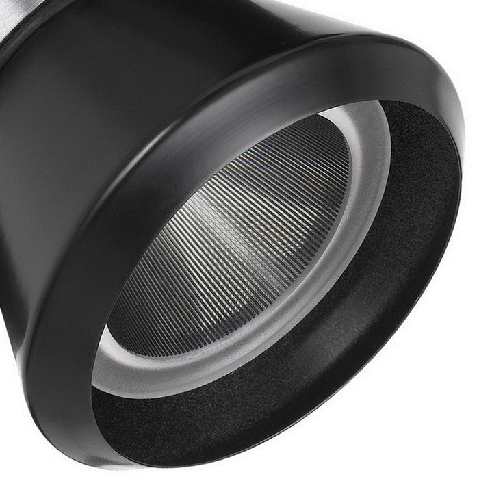 Metal LED Track Fixture with Conical Shade, Black and Silver