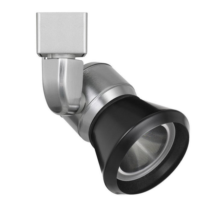 Metal LED Track Fixture with Conical Shade, Black and Silver