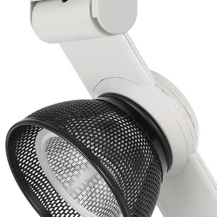 12W Integrated LED Metal Track Fixture with Mesh Head, White and Black