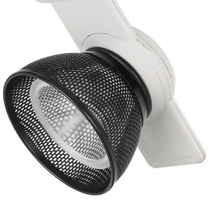 12W Integrated LED Metal Track Fixture with Mesh Head, White and Black