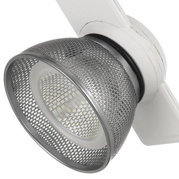 12W Integrated LED Metal Track Fixture with Mesh Head, Gray and Black
