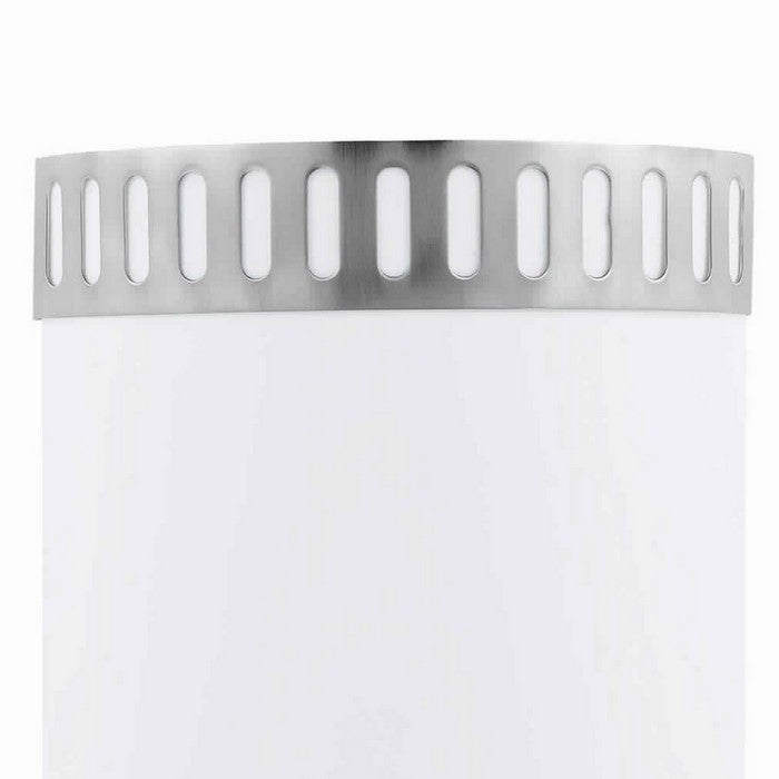 18W Wall Lamp with Acrylic Plate and Steel Trim, White and Gray