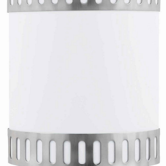 18W Wall Lamp with Acrylic Plate and Steel Trim, White and Gray