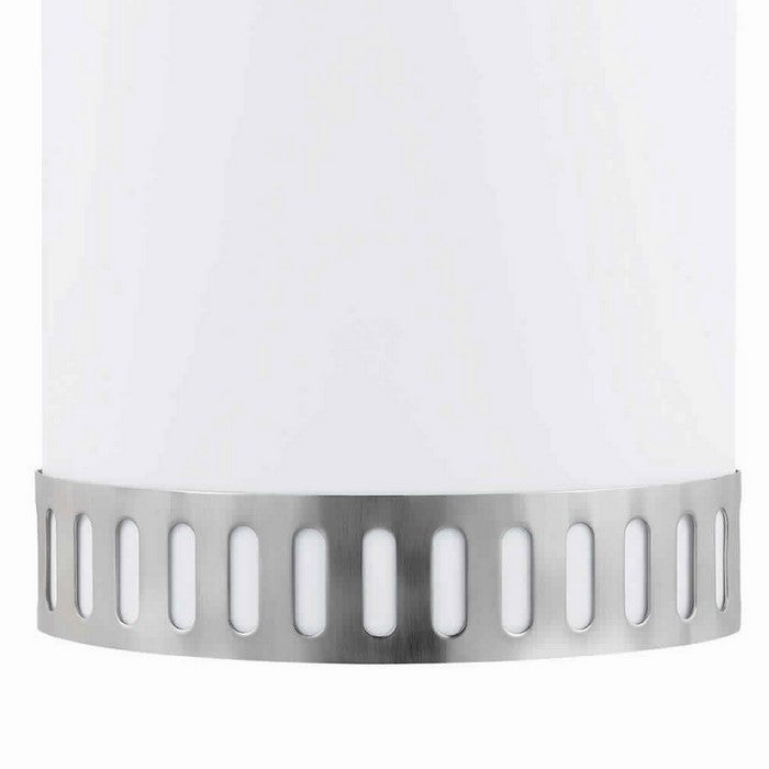 18W Wall Lamp with Acrylic Plate and Steel Trim, White and Gray