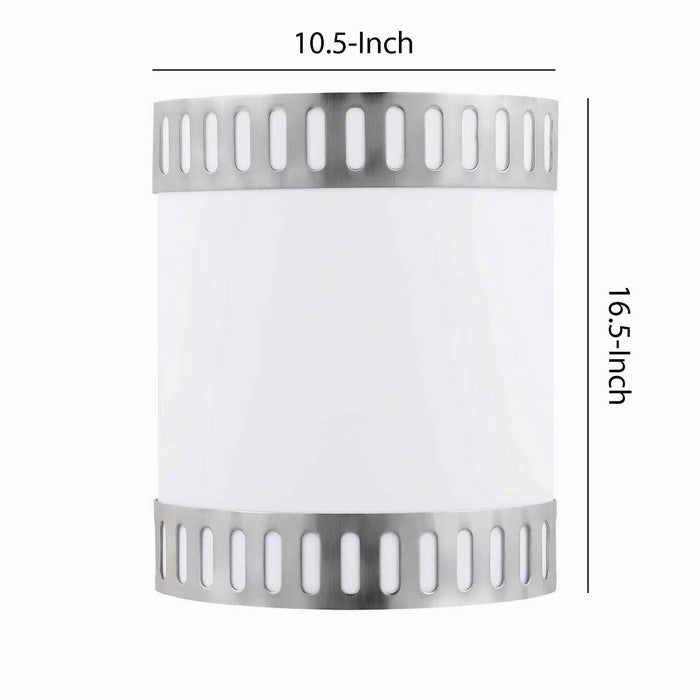 18W Wall Lamp with Acrylic Plate and Steel Trim, White and Gray