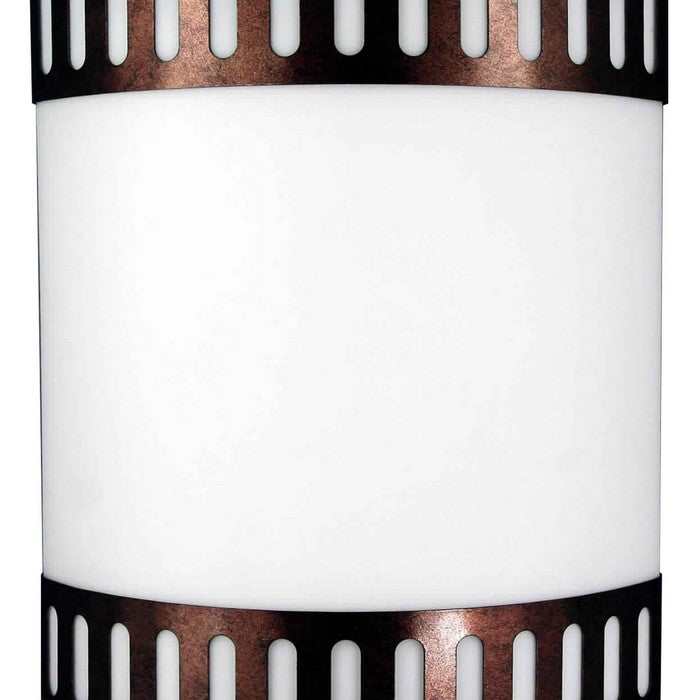 18W Wall Lamp with Acrylic Plate and Steel Trim, White and Rustic Brown