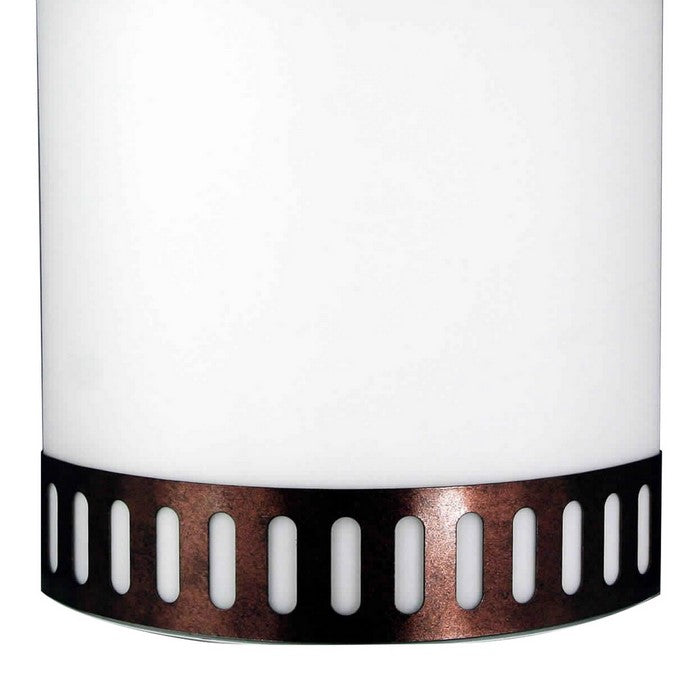 18W Wall Lamp with Acrylic Plate and Steel Trim, White and Rustic Brown