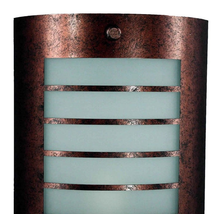 18W Wall Lamp with Acrylic Plate and Cut Out Frame, Rustic Brown and White