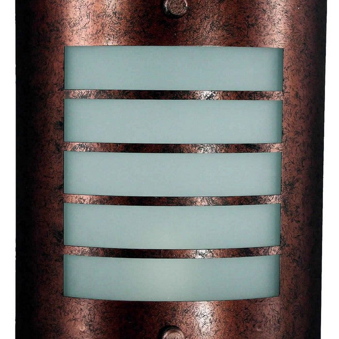 18W Wall Lamp with Acrylic Plate and Cut Out Frame, Rustic Brown and White