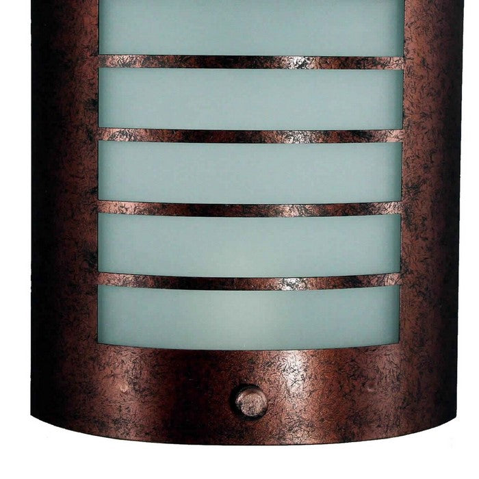 18W Wall Lamp with Acrylic Plate and Cut Out Frame, Rustic Brown and White