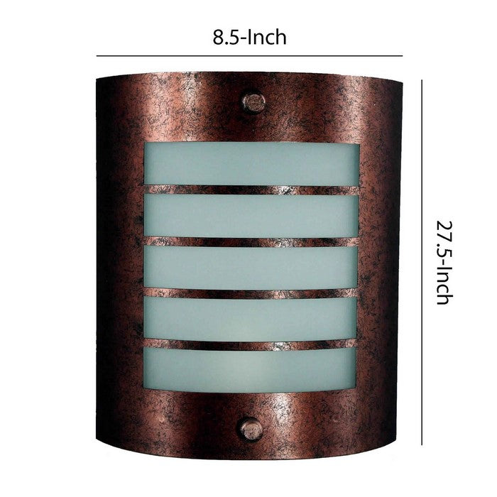 18W Wall Lamp with Acrylic Plate and Cut Out Frame, Rustic Brown and White