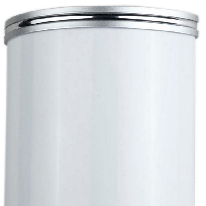 18W Metal PLC Wall Lamp with Brushed Trim Accent, Silver and White