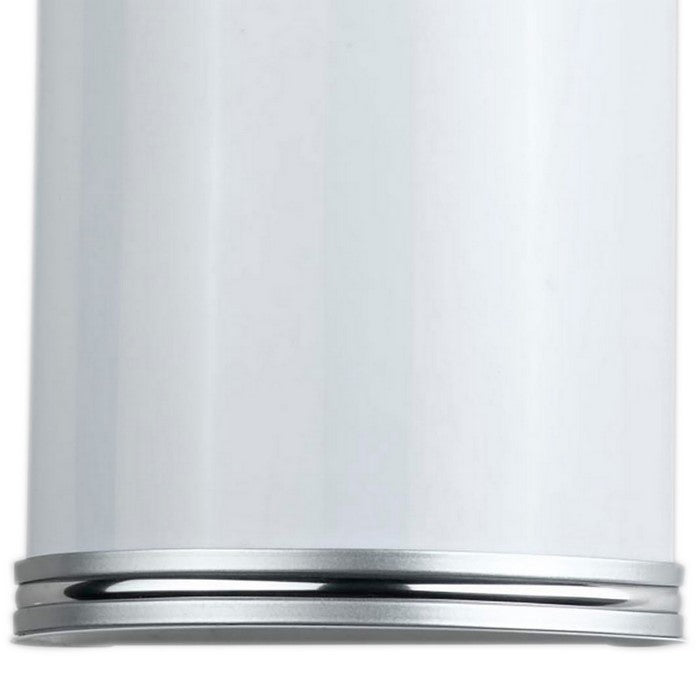 18W Metal PLC Wall Lamp with Brushed Trim Accent, Silver and White
