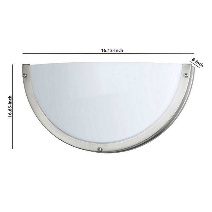 Half Moon Shaped Metal Wall Lamp with Acrylic Plate, Set of 4, White