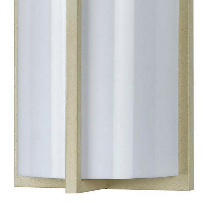 Cylindrical Shaped Metal PLC Wall Lamp with 3D Design Trim,Set of 4, White