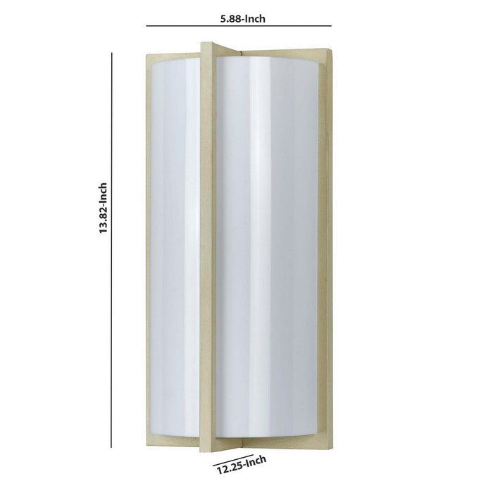 Cylindrical Shaped Metal PLC Wall Lamp with 3D Design Trim,Set of 4, White