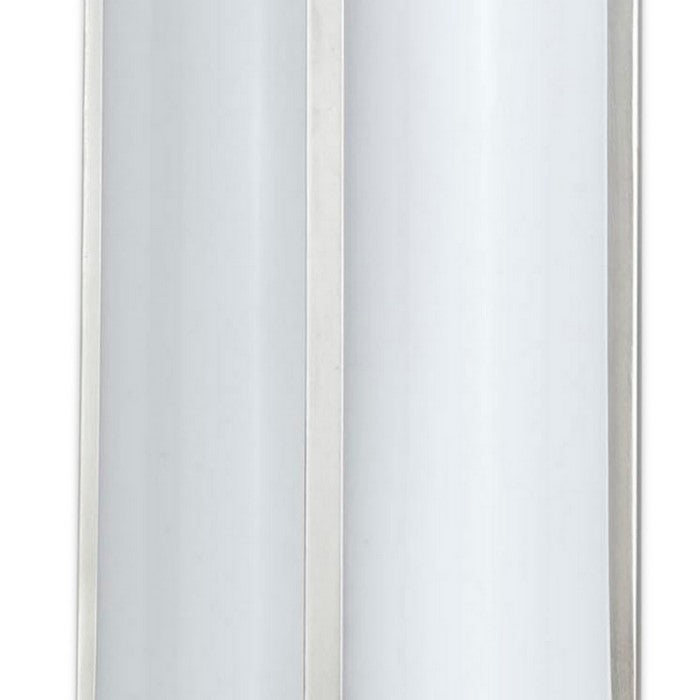 Cylindrical Shape PLC Wall Lamp with 3D Design, Set of 4, Silver and White