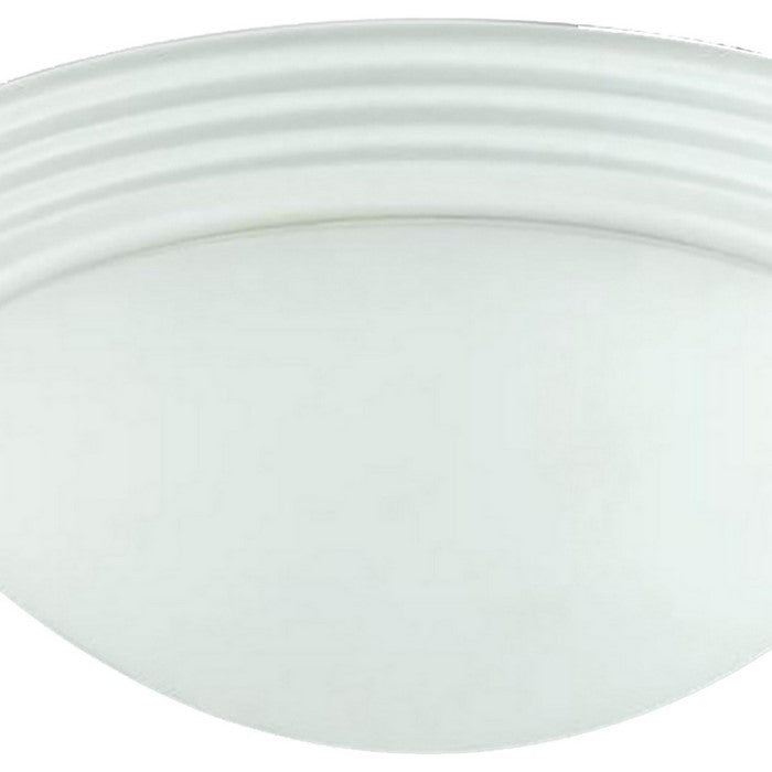 Dome Shaped Glass Ceiling Lamp with Hardwired Switch, White and Clear