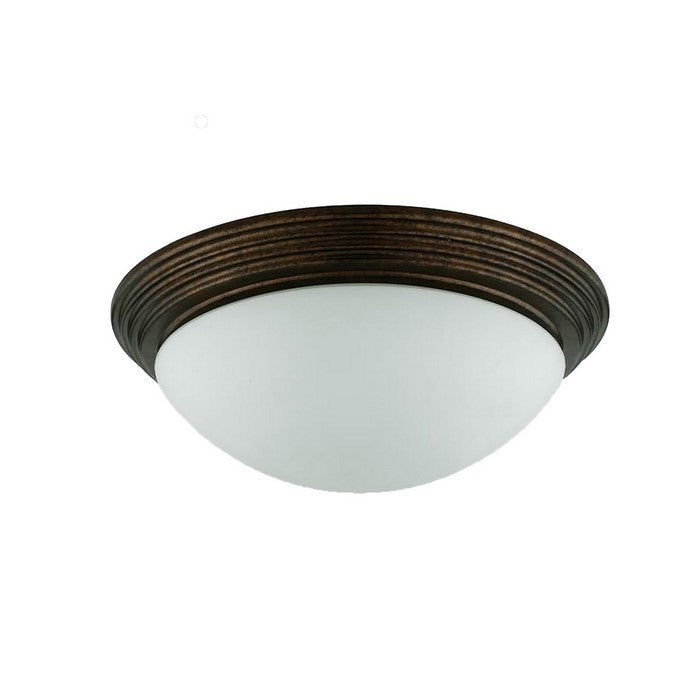 Dome Shaped Glass Ceiling Lamp with Hardwired Switch, Brown and Clear