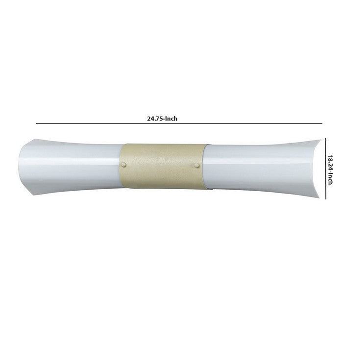 Elongated Vanity Light with Frosted Acrylic Plate, Set of 4,White and Beige