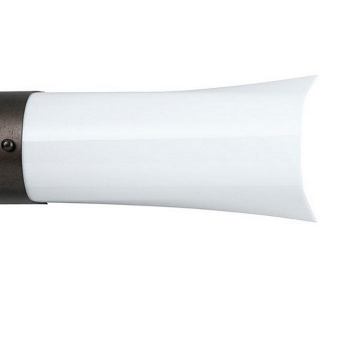 Elongated Vanity Light with Frosted Acrylic Plate, Set of 4,White and Brown