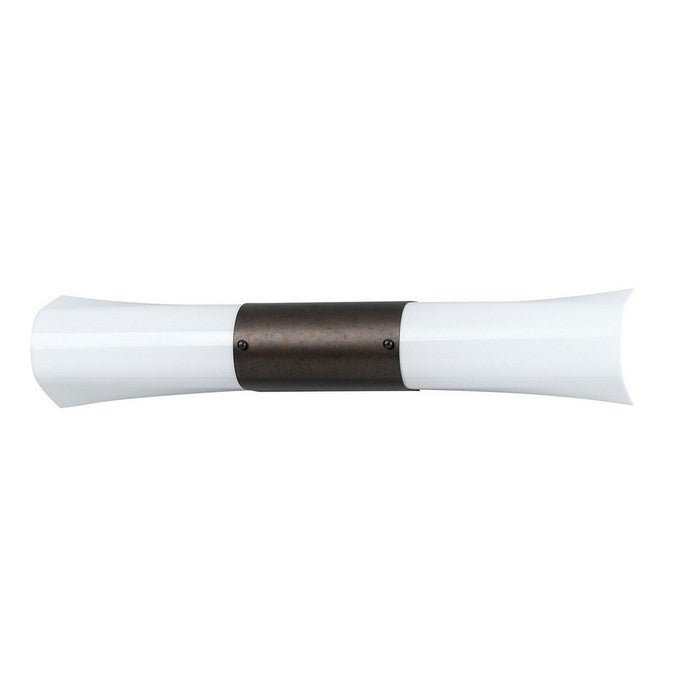 Elongated Vanity Light with Frosted Acrylic Plate, Set of 4,White and Brown