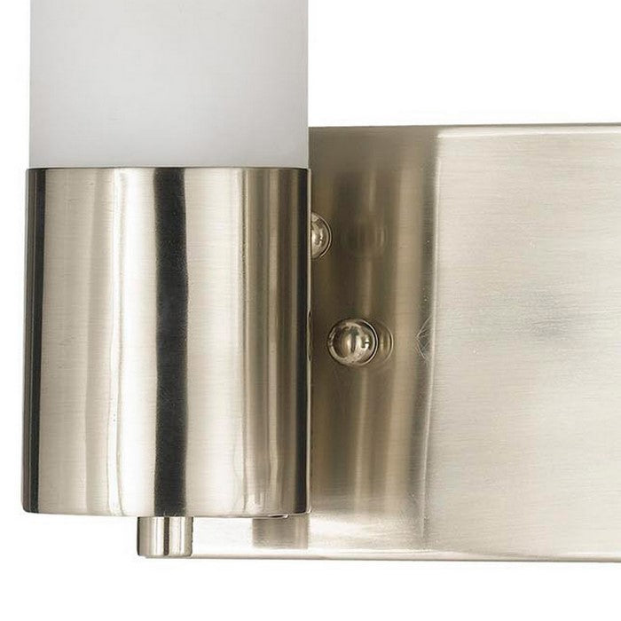 Cylindrical Dual Lighting Wall Lamp with Switch, Set of 2, Silver and White