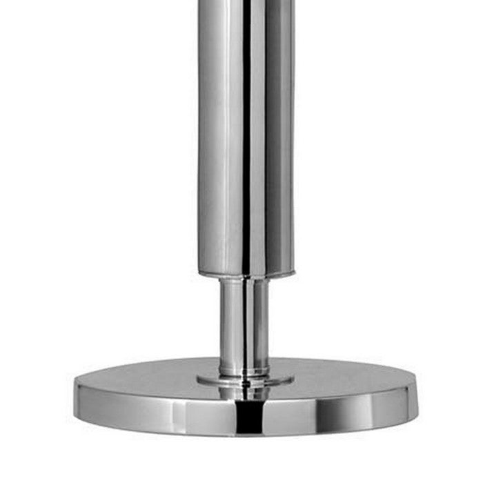 Metal Table Lamp with Tubular Support and Push Through Switch, Silver