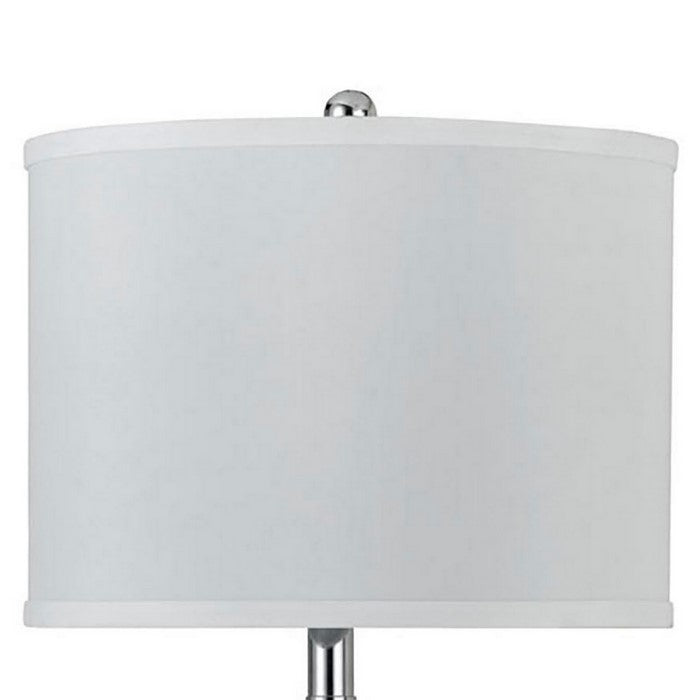 Metal Single Lighting Wall Lamp with Drum Shade and Rocker Switch, Silver