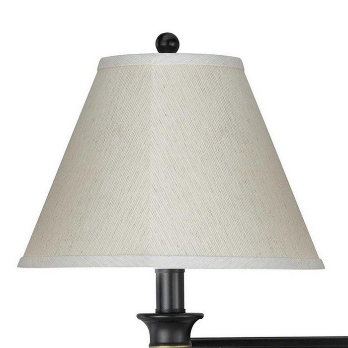 Dual Lighting Wall Lamp Pedestal Legs and Tapered Shade, Black and White