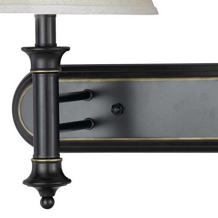Dual Lighting Wall Lamp Pedestal Legs and Tapered Shade, Black and White