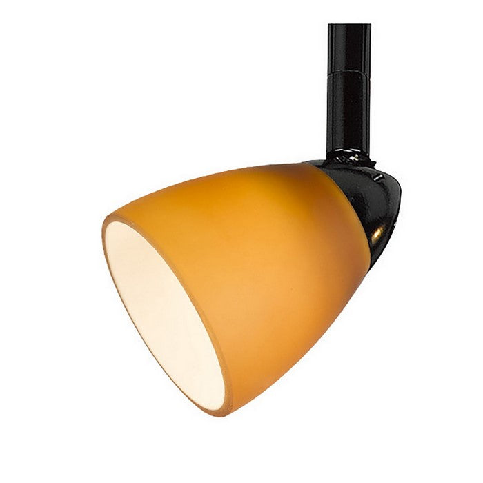 Hand Blown Glass Shade Track Fixture with Metal Frame, Yellow and Black