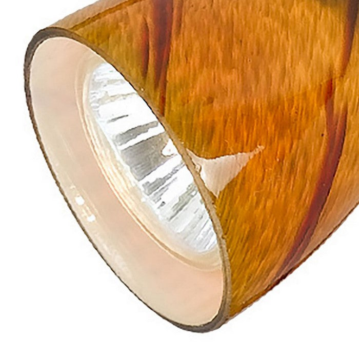 Hand Blown Glass Shade Track Light Head with Metal Frame, Yellow and Black