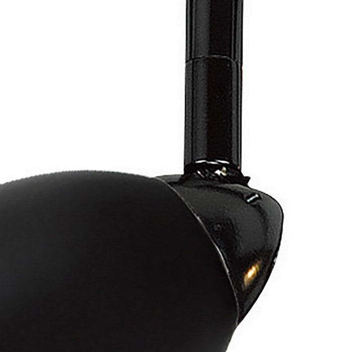 Round Metal Shade Track Light Head and Frame, Black