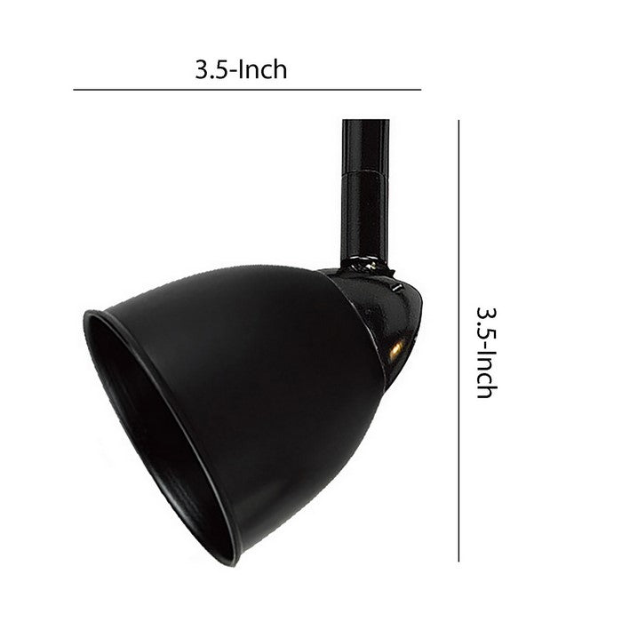 Round Metal Shade Track Light Head and Frame, Black