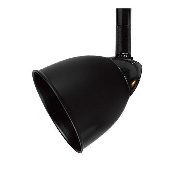 Round Metal Shade Track Light Head and Frame, Black