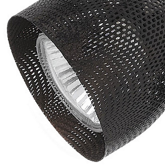 Round Metal Mesh Shade Track Light Head and Frame, Black
